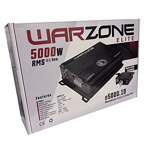 Gravity Audio E5000.1D Warzone 5000W True RMS Car Amplifier Class D Amp 1/2/4 Ohm Stable with Remote Sub Control Gravity Audio E5000.1D Warzone 5000W True RMS Car Amplifier Class D Amp 1/2/4 Ohm Stable with Remote Sub Control